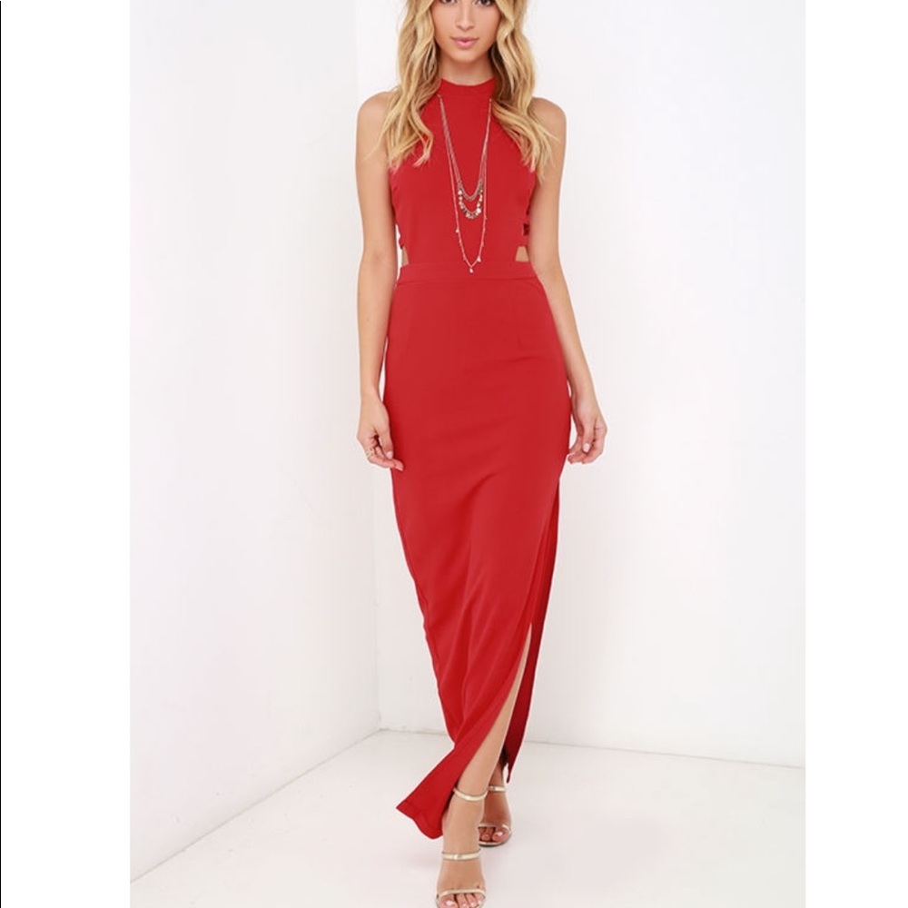 Lulu’s Red Sleeveless Maxi Dress NWOT